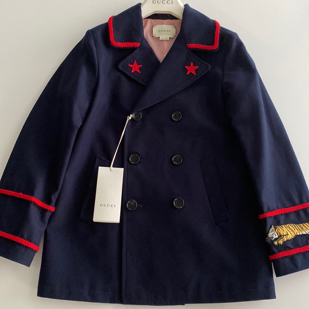 Gucci Coat Jacket Navy Blue New